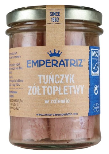 Tuńczyk Żółtopłetwy w Sosie Własnym 200 g (140 g) Słoik Emperatriz