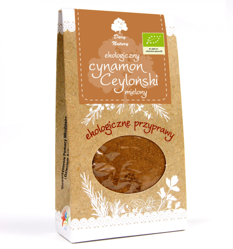 Cynamon Cejloński Mielony BIO kartonik 50 g Dary Natury