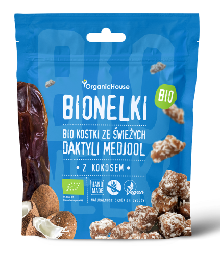Praliny Daktylowe z Wiórkami Kokosowymi Bezglutenowe BIO 50 g Organic House