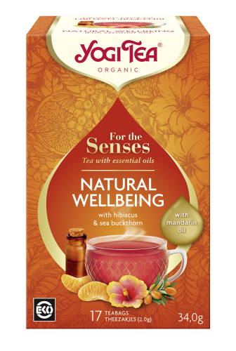 Herbatka dla Zmysłów na Dobre Samopoczucie z Olejkiem z Mandarynki (For The Senses Natural Wellbeing) BIO (17 x 2 g) 34 g Yogi Tea