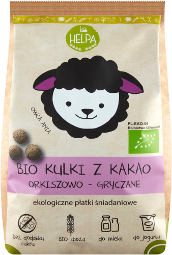 Kulki Śniadaniowe Orkiszowo Gryczane z Kakao BIO 160 g Helpa