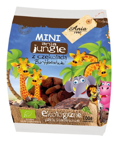 Ciasteczka Pszenne z Czekoladą Mini Zoo BIO 100 g Bio Ania