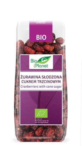 Żurawina Suszona słodzona cukrem trzcinowym BIO 100 g Bio Planet