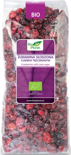 Żurawina Suszona słodzona cukrem trzcinowym BIO 1 kg Bio Planet