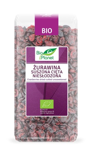 Żurawina Suszona Cięta Niesłodzona BIO 400 g Bio Planet