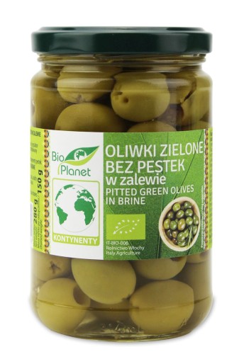 Oliwki Zielone bez Pestek w Zalewie Bio 280 g (150 g) Bio Planet