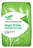 Mąka Żytnia Razowa Typ 2000 BIO 1 kg Bio Planet