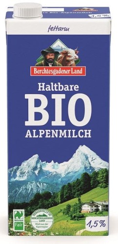 Mleko UHT (min. 1,5 % tłuszczu) BIO 1 litr Berchtesgadener Land
