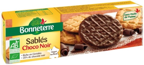 Ciastka Pszenne Oblane Gorzką Czekoladą BIO 120 g Bonneterre