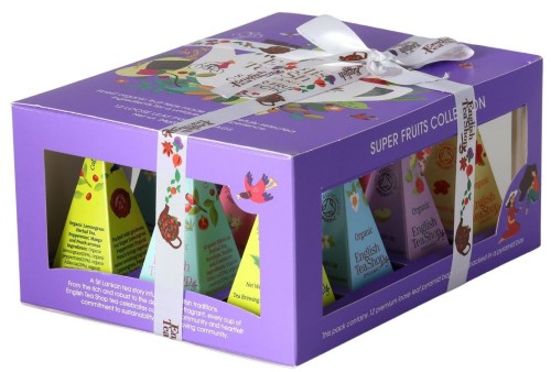 Kolekcja Herbatek Owocowych BIO Piramidki (Super Fruits - 6 Smaków) (12 x 2 g) 24 g English Tea Shop Organic