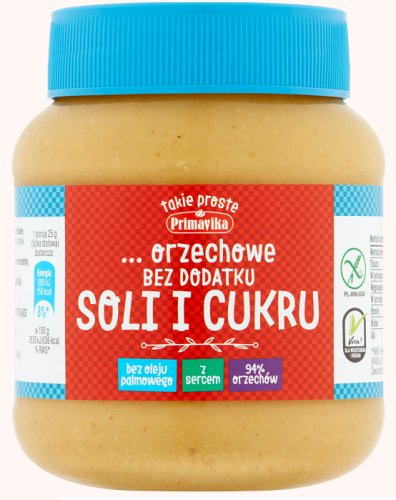 Pasta z Orzeszków Ziemnych bez Dodatku Soli i Cukru Bezglutenowa 350 g Primavika
