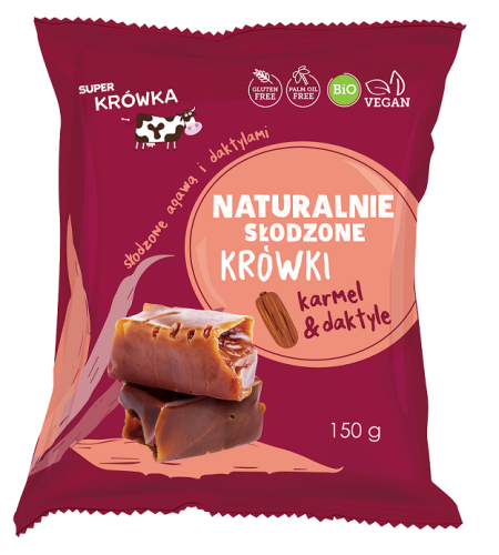 Krówki Słodzone Agawą i Daktylami Bezglutenowe BIO 150 g Me Gusto (Super Krówka)