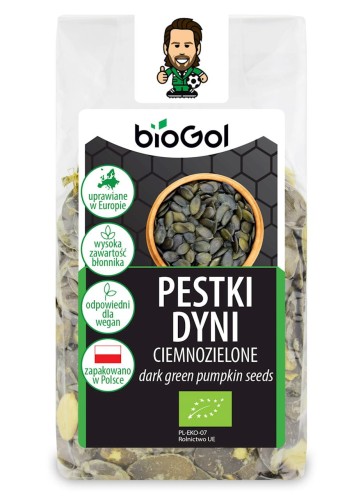 Pestki Dyni Ciemnozielone (Uprawiane w Europie) BIO 150 g Biogol
