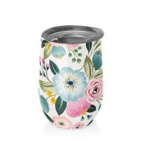 Kubek ze Stali Nierdzewnej z Pokrywką Pastel Flowers 420 ml Chic-Mic