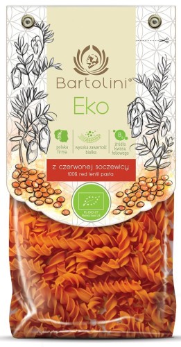 Makaron (Z Soczewicy Czerwonej) Świderki BIO 250 g Bartolini