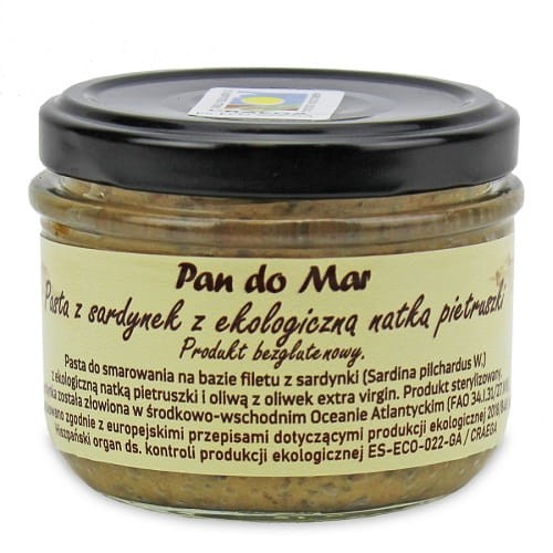 Pasta z Sardynek z BIO Natką Pietruszki Bezglutenowa 125 g (Słoik) Pan do Mar