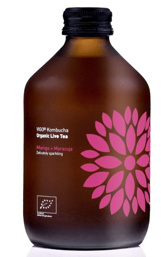 Kombucha z Mango i Marakują Bezglutenowa BIO 330 ml Vigo