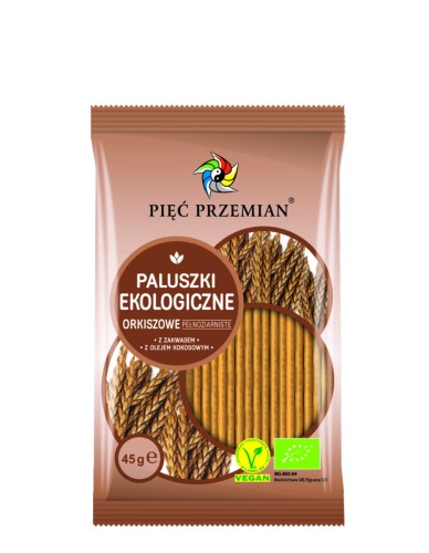 Paluszki Orkiszowe Pełnoziarniste BIO 45 g Pięć Przemian
