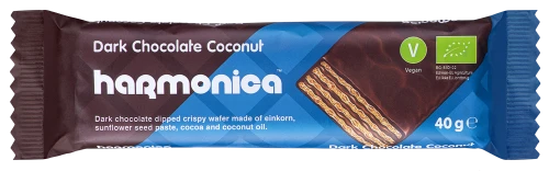 Wafelek z Samopszy z Kremem Kokosowo - Kakaowym w Polewie Czekoladowej BIO 40 g Harmonica