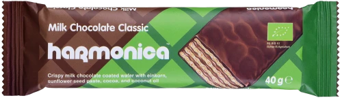 Wafelek z Samopszy z Kremem Mleczno - Kakaowym w Polewie z Mlecznej Czekolady BIO 40 g Harmonica