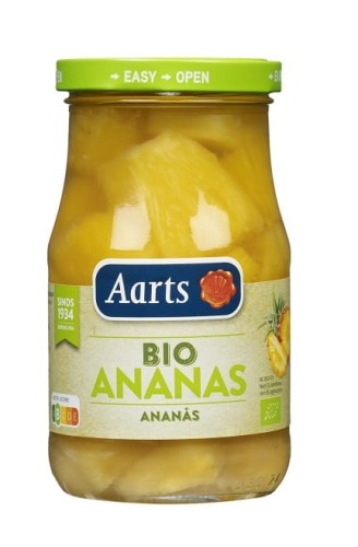 Ananas Kawałki w Lekkim Syropie w Słoiku BIO 350 g (190 g) Aarts