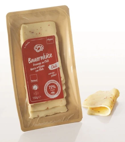 Ser Żółty z Chili Plastry BIO (50% Tłuszczu w Suchej Masie) 150 g Oma