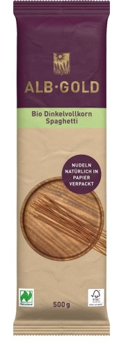 Makaron Orkiszowy Razowy Spaghetti BIO 500 g Alb-Gold