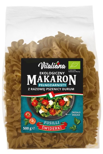 Makaron z Razowej Pszenicy Durum Fusilli BIO 500 g Vitaliana