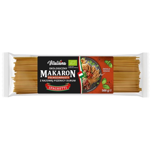 Makaron z Razowej Pszenicy Durum Spaghetti BIO 500 g Vitaliana
