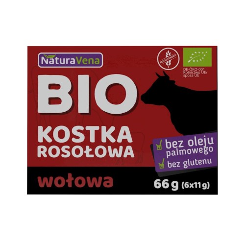 Kostka Rosołowa Wołowa Bezglutenowa BIO 66 g Naturavena
