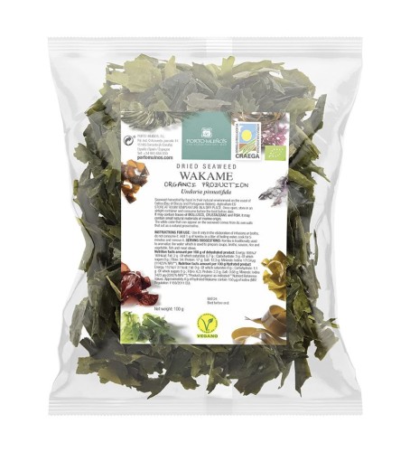 Algi Morskie Suszone Wakame BIO 100 g (Torebka Foliowa) Porto Muinos