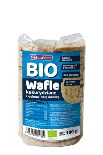 Wafle Kukurydziane Pełnoziarniste z Quinoa i Solą Morską BIo 100 g Naturavena