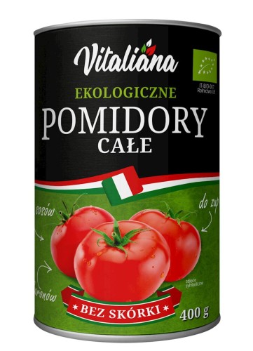 Pomidory Całe Bez Skórki 400 g Vitaliana