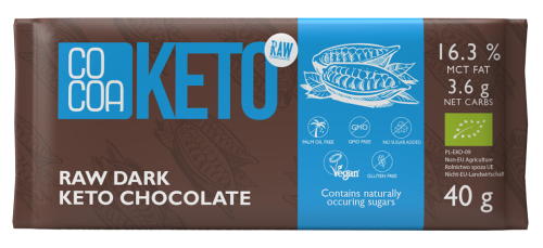 Czekolada Keto z Olejem MCT Bez Dodatku Cukru BIO 40 g Cocoa