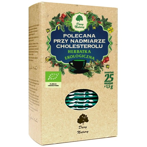Herbatka Polecana przy Nadmiarze Cholesterolu BIO (25 x 1,5 g) 27,5 g Dary Natury