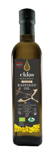 Olej Rzepakowy do Gotowania i Smażenia Tłoczony na Zimno BIO 500 ml Ekko