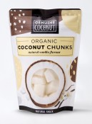 Kawałki Kokosa Świeże o Smaku Waniliowym Bezglutenowe BIO 100g Genuine Coconut