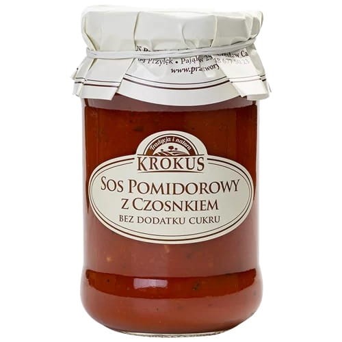 Sos Pomidorowy z Czosnkiem Bez Dodatku Cukrów 340 g Krokus