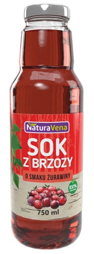 Sok z Brzozy o Smaku Żurawiny 750 ml Naturavena