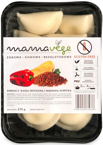 Pierogi z Kaszą Gryczaną i Wędzoną Papryką Bezglutenowe 275 g Mama Vege