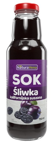 Sok z Suszonych Śliwek Kalifornijskich 750 ml Naturavena