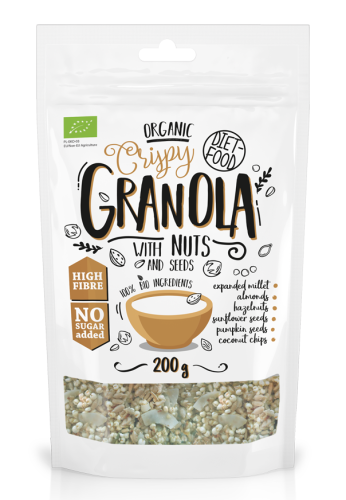 Granola Orzechowa z Orzechami Laskowymi i Migdałami BIO 200 g Diet-Food