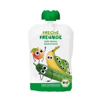 Mus Jabłko - Banan - Szpinak - Ogórek bez Dodatku Cukrów Bezglutenowy od 6 Miesiąca BIO 100 g Freche Freunde