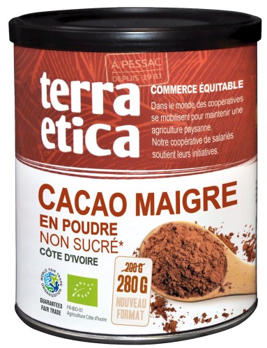 Kakao Niskotłuszczowe w Proszku BIO 280 g Terra Etica