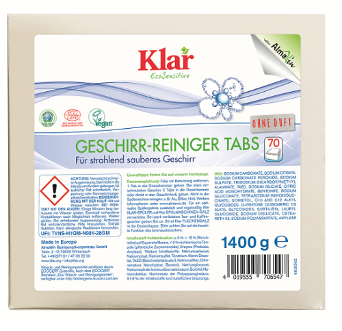 Tabletki do Zmywarek EKO 70 szt Klar