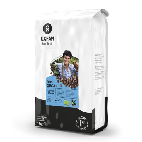 Kawa Ziarnista Bezkofeinowa Arabica/Robusta Fair Trade BIO 1 kg Oxfam