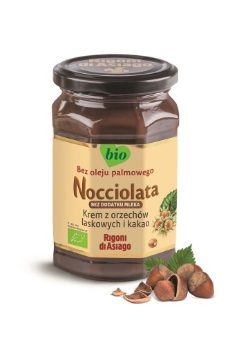 Krem z Orzechów Laskowych i Kakao bez Dodatku Mleka Bezglutenowy BIO 250 g Nocciolata