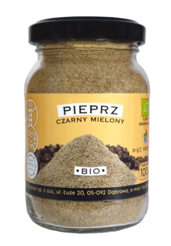 Pieprz Czarny Mielony Bezglutenowy BIO 100 g Pięć Przemian