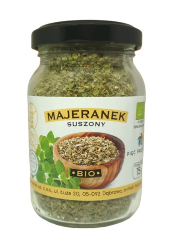 Majeranek Suszony Bezglutenowy BIO 15 g Pięć Przemian