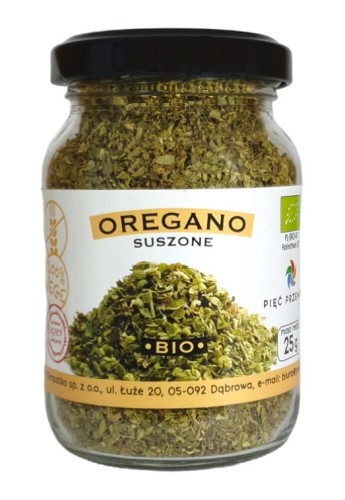 Oregano Suszone Bezglutenowe BIO 25 g Pięć Przemian